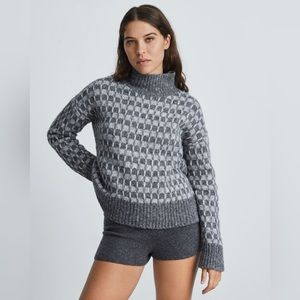 NWT Everlane Cloud Checkered Turtleneck Sweater - S